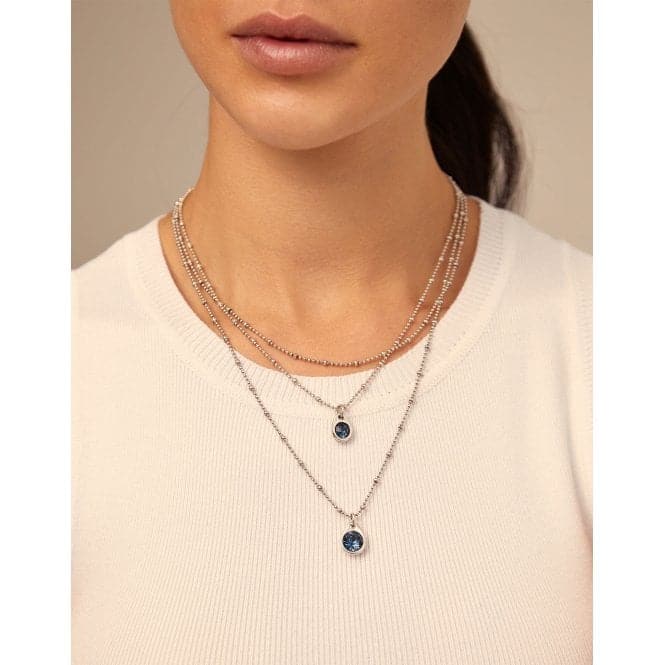 Stars' Rain Blue Metal Faceted Crystal NecklaceUNOde50COL1722AZUMTL0U