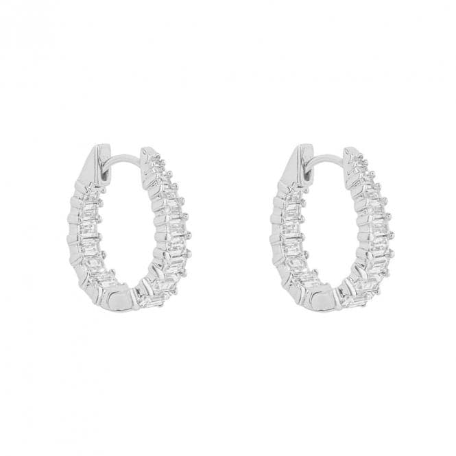 Statement Baguette Zirconia Hoop Earrings E6191DiamonfireE6191