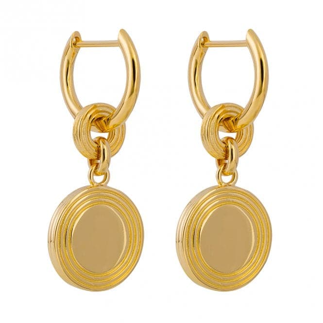 Statement Gold Plated Disc Assembled Hoop Earrings E6256BeginningsE6256