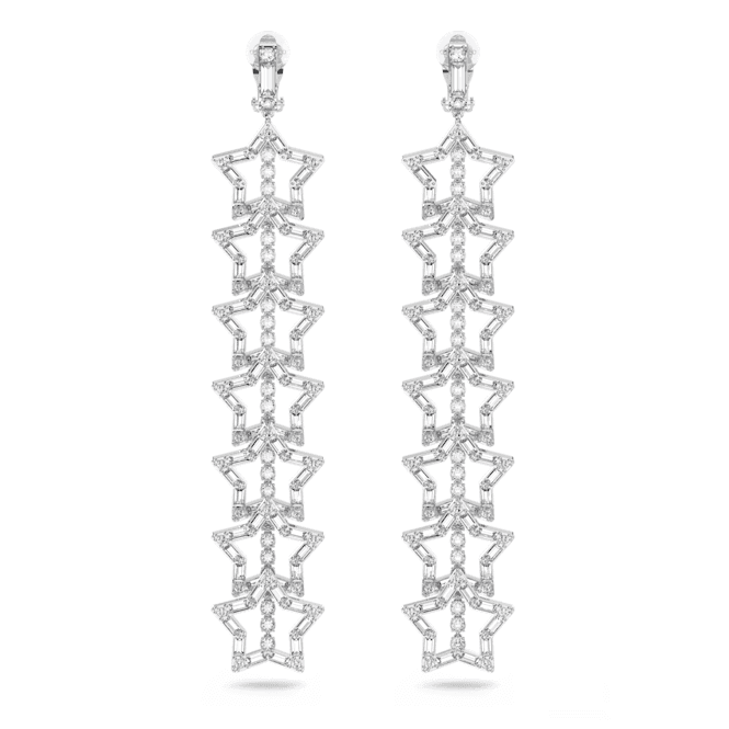 Stella Clip Star White Rhodium Plated Earrings 5617756Swarovski5617756