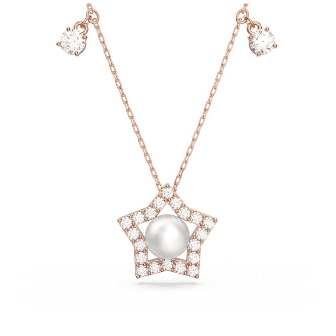 Stella Crystal Pearls Star White Rose Gold - tone Plated Necklace 5645382Swarovski5645382
