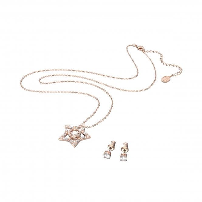 Stella Crystal White Rose Gold - tone Jewellery Set 5622730Swarovski5622730