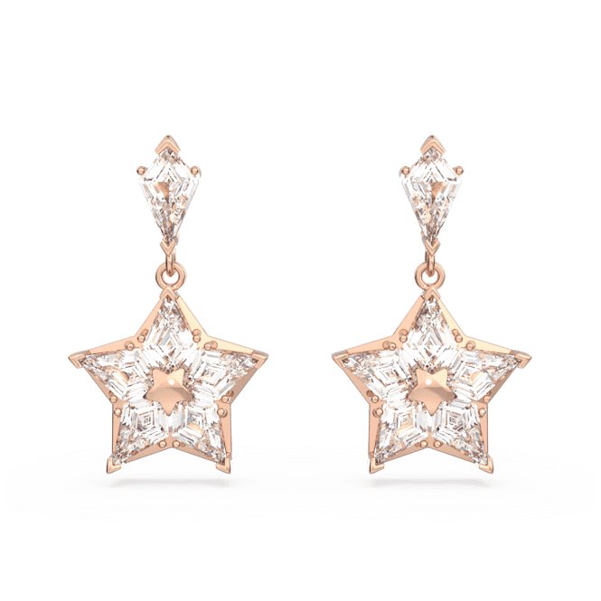 Stella Drop Kite Cut Star White Rose Gold - tone Plated Earrings 5645466Swarovski5645466