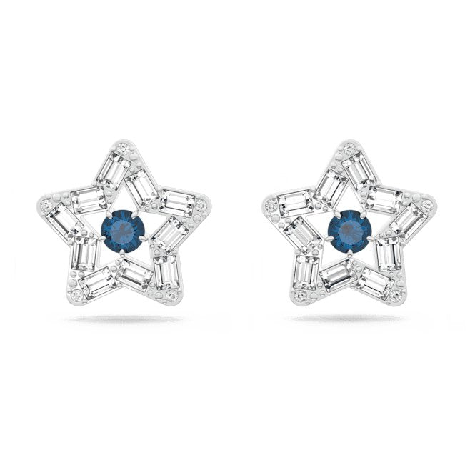 Stella Stud Star Blue Rhodium Plated Earrings 5639188Swarovski5639188