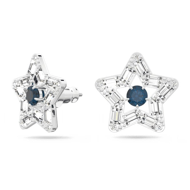 Stella Stud Star Blue Rhodium Plated Earrings 5639188Swarovski5639188