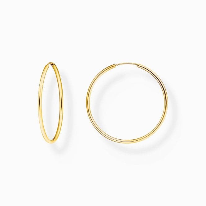 Sterling Gold Plated Medium Hoop Earrings CR728 - 413 - 39Thomas Sabo Sterling SilverCR728 - 413 - 39