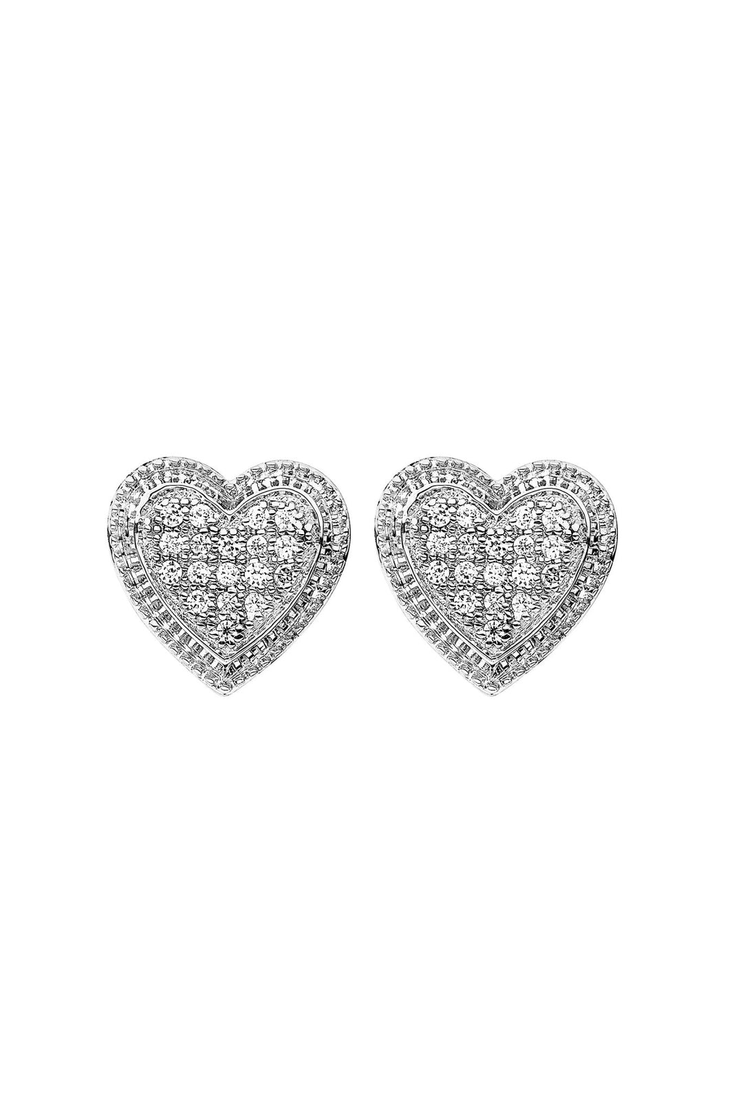 Sterling Silver 0.10ct Diamond Heart Stud EarringsThe Fine CollectiveBA0064186