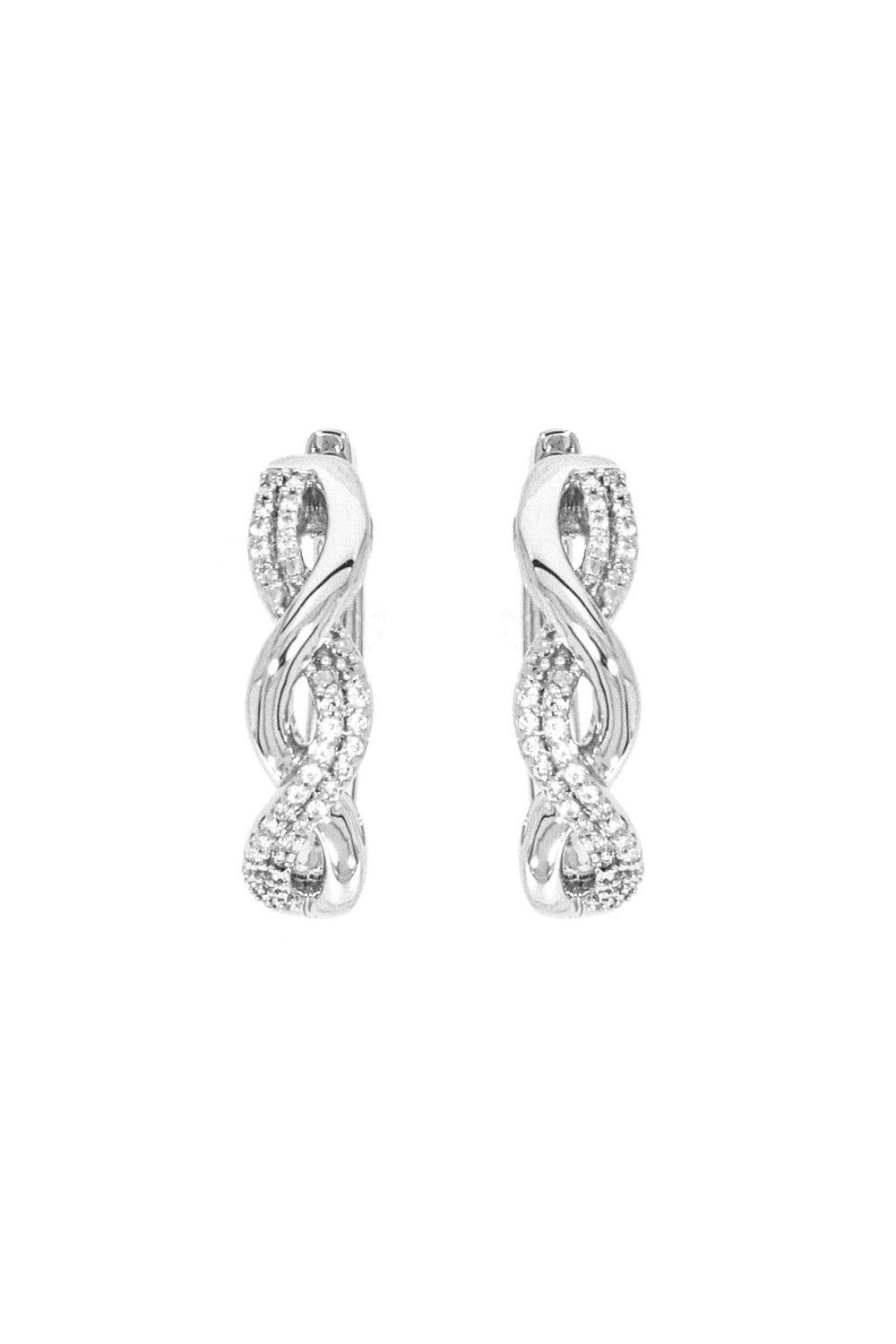 Sterling Silver 0.10ct Diamond Twist Hoop EarringsThe Fine CollectiveBA0072429