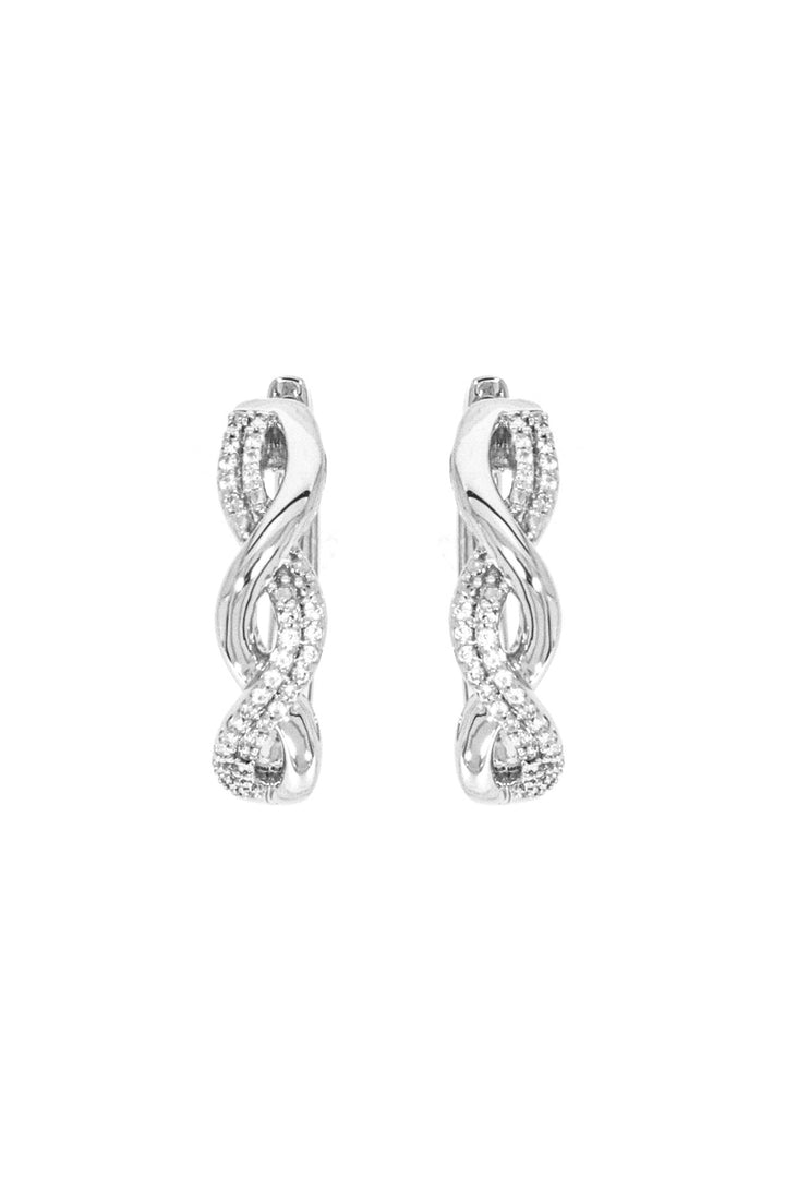 Sterling Silver 0.10ct Diamond Twist Hoop EarringsThe Fine CollectiveBA0072429