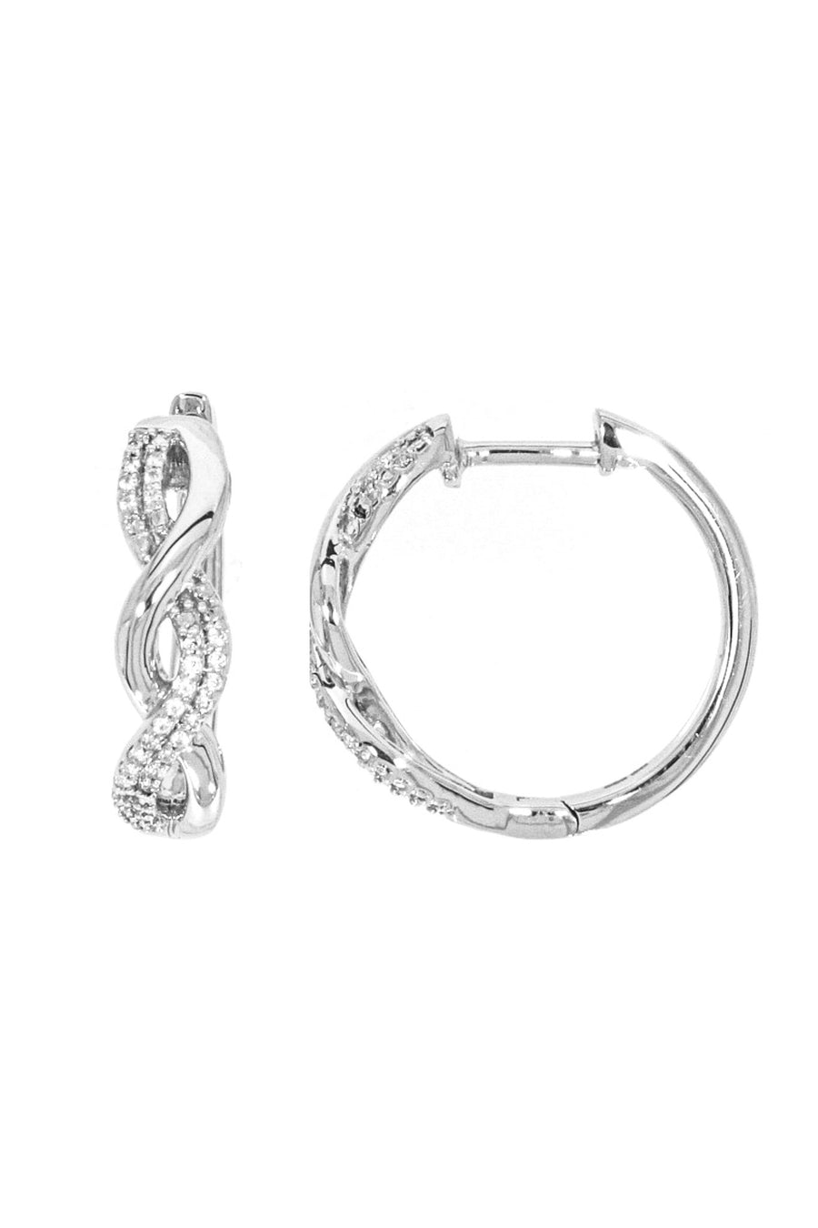 Sterling Silver 0.10ct Diamond Twist Hoop EarringsThe Fine CollectiveBA0072429