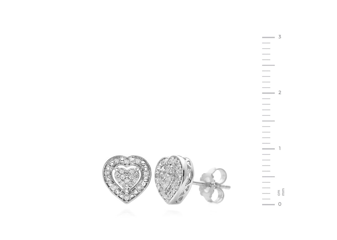 Sterling Silver 0.15ct Diamond Heart Cluster EarringsThe Fine CollectiveBA0049889