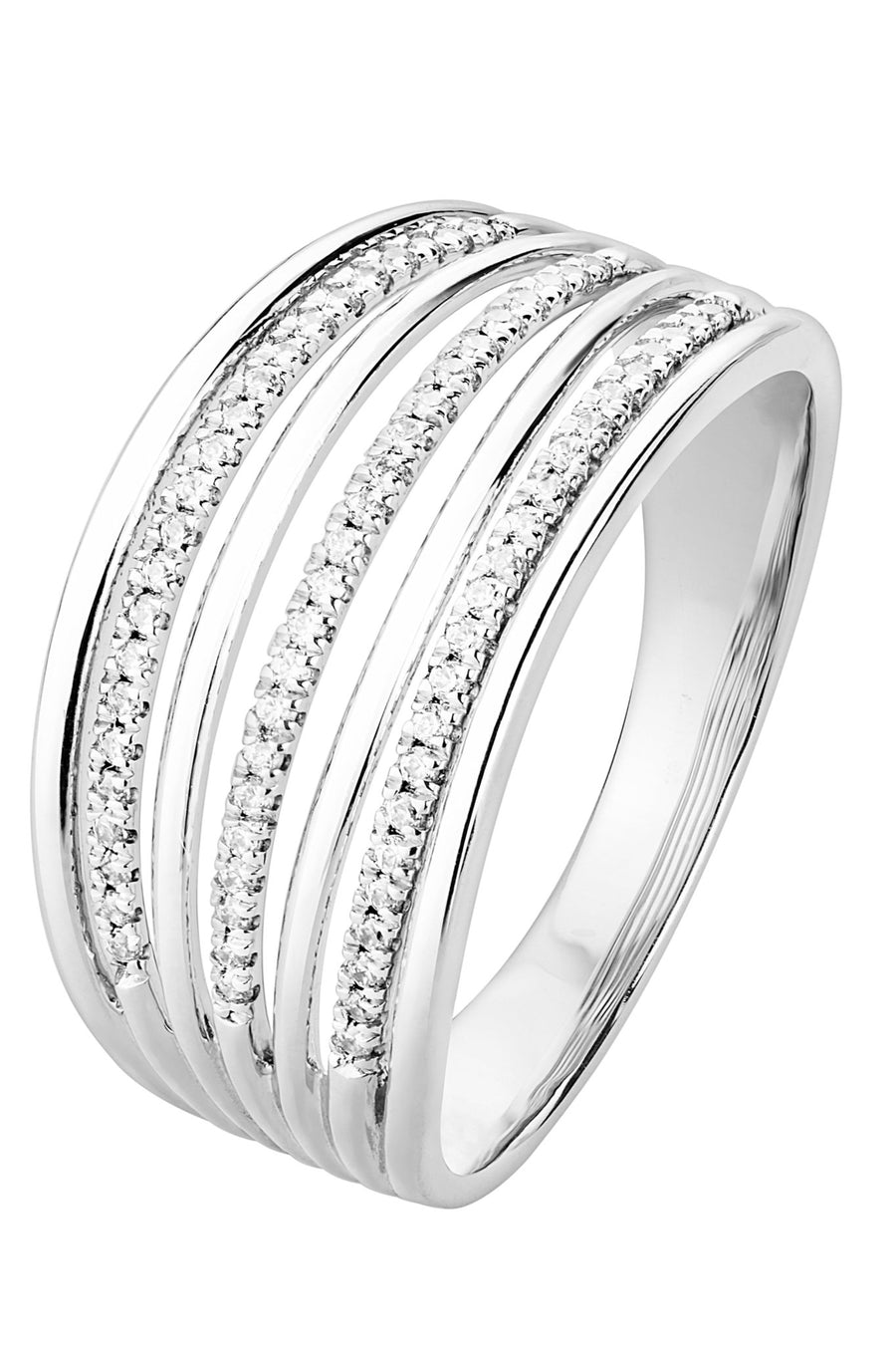 Sterling Silver 0.20ct Diamond Multirow RingThe Fine CollectiveBA0060142 - L