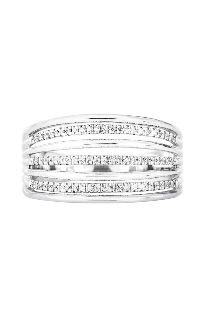 Sterling Silver 0.20ct Diamond Multirow RingThe Fine CollectiveBA0060142 - L