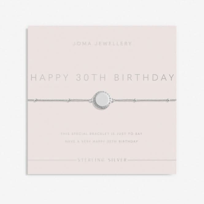 Sterling Silver 30th Birthday Disc Pave 16cm + 3cm Bracelet JJS0011Joma JewelleryJJS0011
