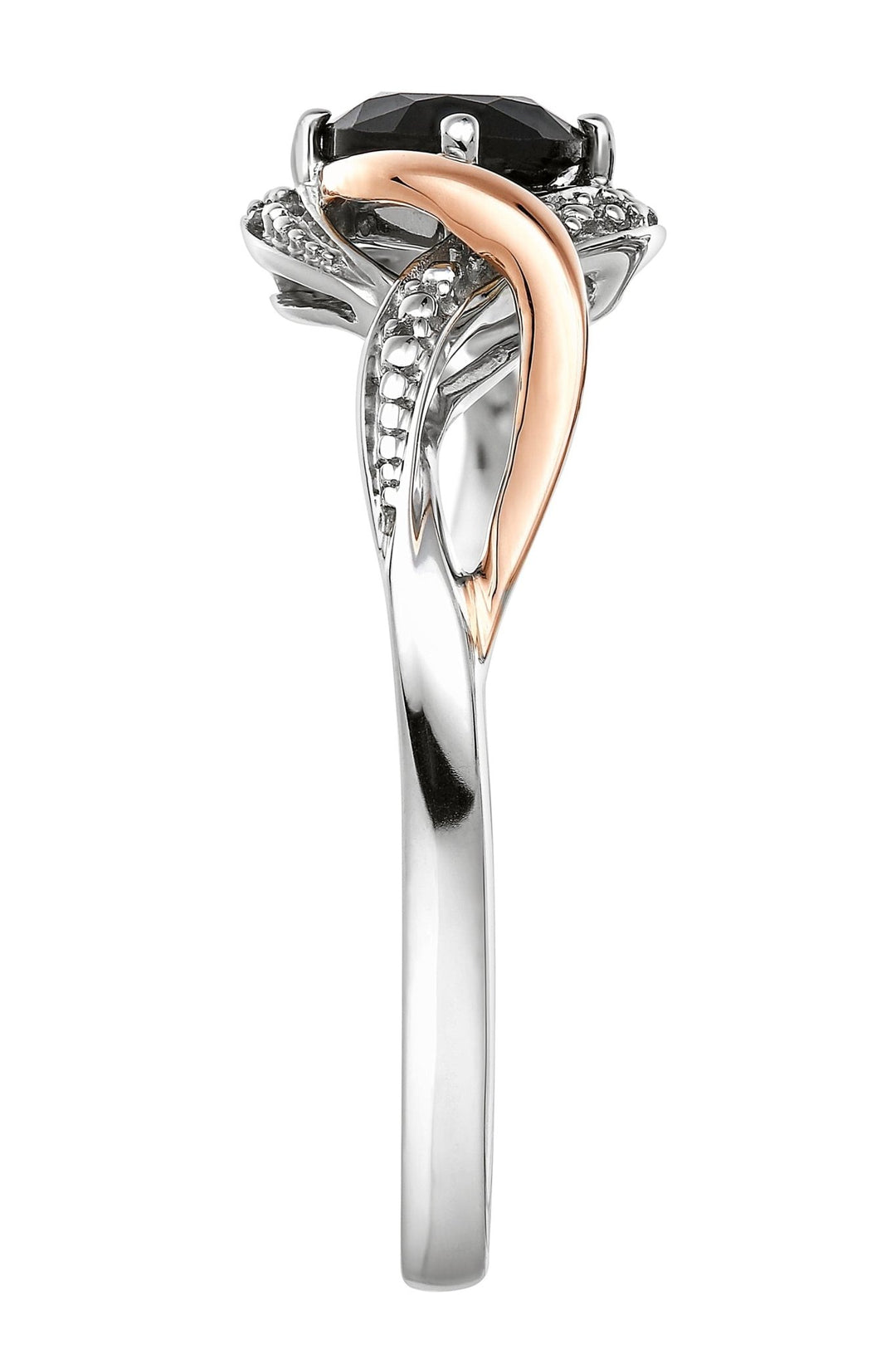 Sterling Silver & 9ct Rose Gold Sapphire and Diamond Twist RingThe Fine CollectiveBA0044165 - O