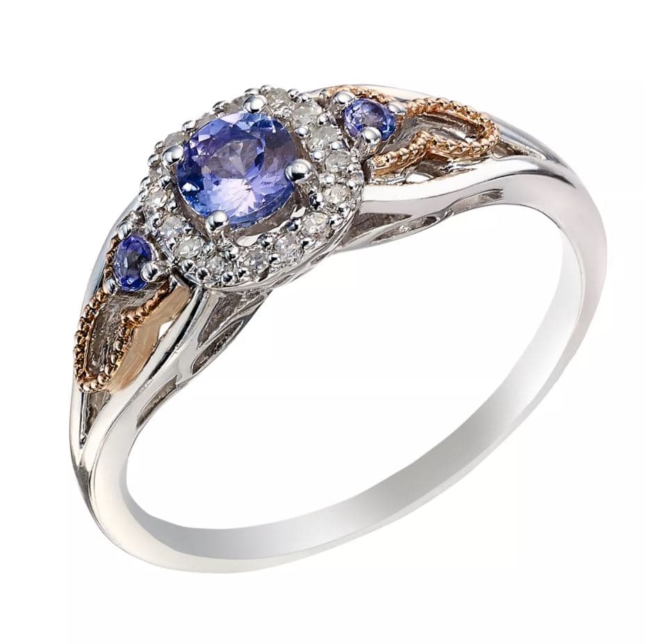 Sterling Silver & 9ct Rose Gold Tanzanite and Diamond RingThe Fine CollectiveBA0044171 - K