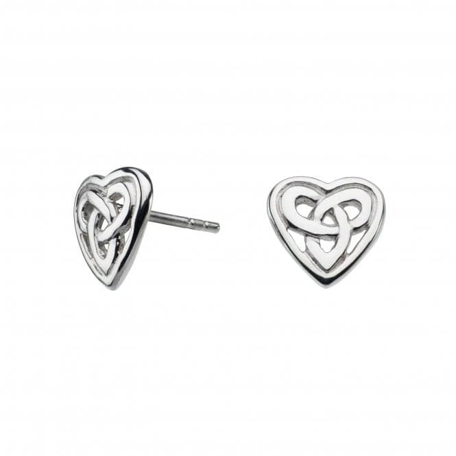 Sterling Silver Aamor Celtic Heart Stud Earrings 42027HPDew42027HP015
