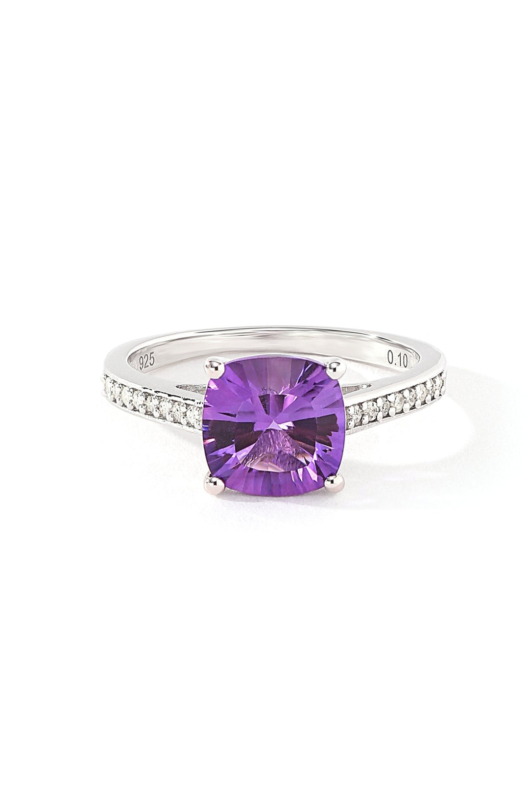 Sterling Silver Amethyst and 0.10ct Diamond RingThe Fine CollectiveBA0073853 - L