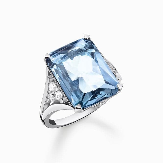 Sterling Silver Aquamarine Coloured Stone Ring TR2339 - 059 - 1Thomas Sabo Sterling SilverTR2339 - 059 - 1 - 54