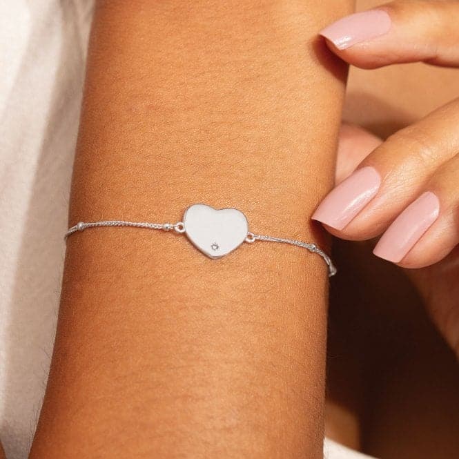 Sterling Silver Beautiful Friend Heart Zirconia 16cm + 3cm Bracelet JJS0007Joma JewelleryJJS0007