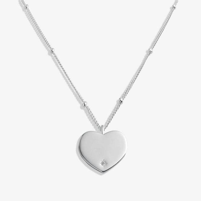 Sterling Silver Beautiful Friend Heart Zirconia 46cm + 5cm Necklace JJS0018Joma JewelleryJJS0018
