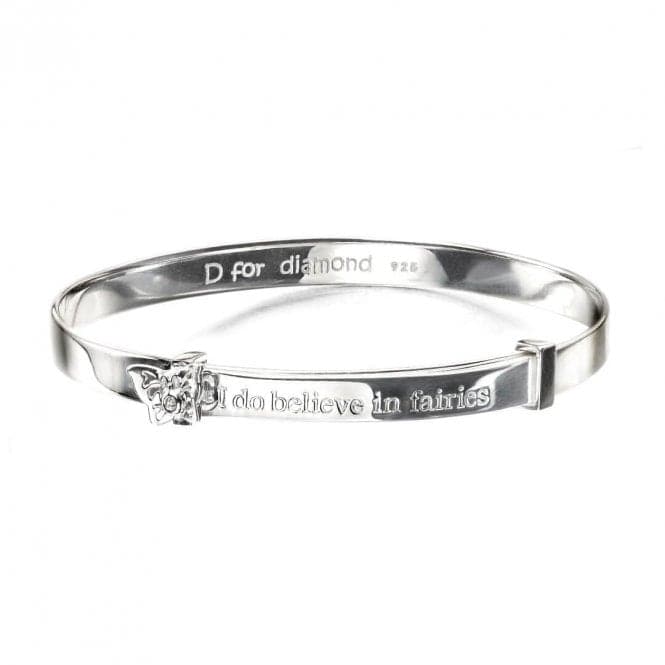 Sterling Silver Believe In Fairies Expandable Bangle B4315D for DiamondB4315
