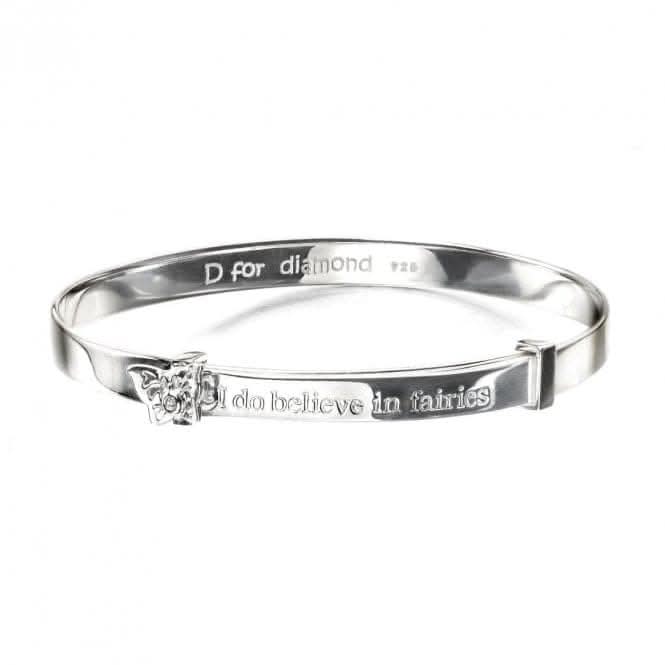 Sterling Believe Fairies Expandable Bangle B4315