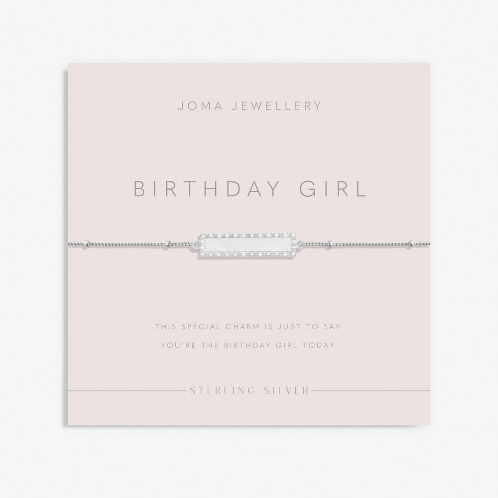 Sterling Silver Birthday Girl Pave Bar Bracelet JJS0057Joma JewelleryJJS0057