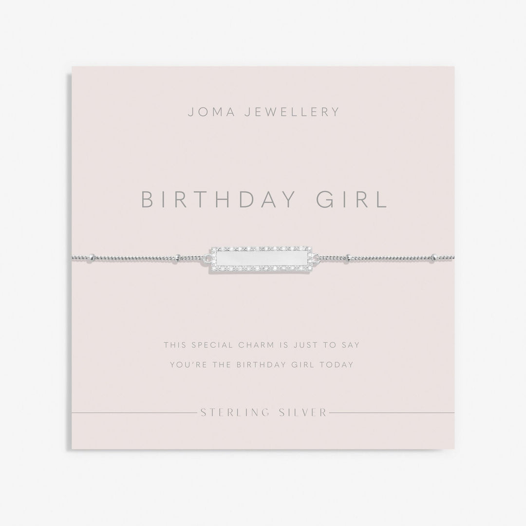 Sterling Silver Birthday Girl Pave Bar Bracelet JJS0057Joma JewelleryJJS0057