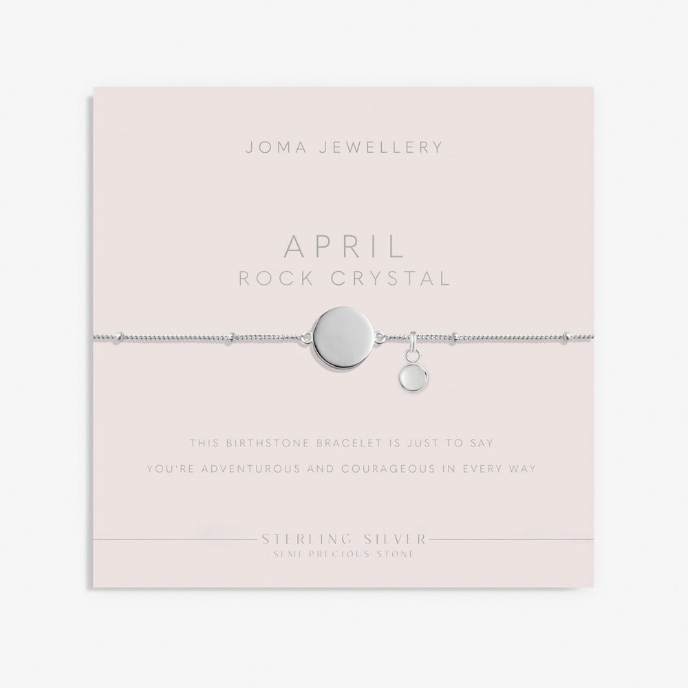 Sterling Silver Birthstone A Little April Bracelet JJS0085Joma JewelleryJJS0085