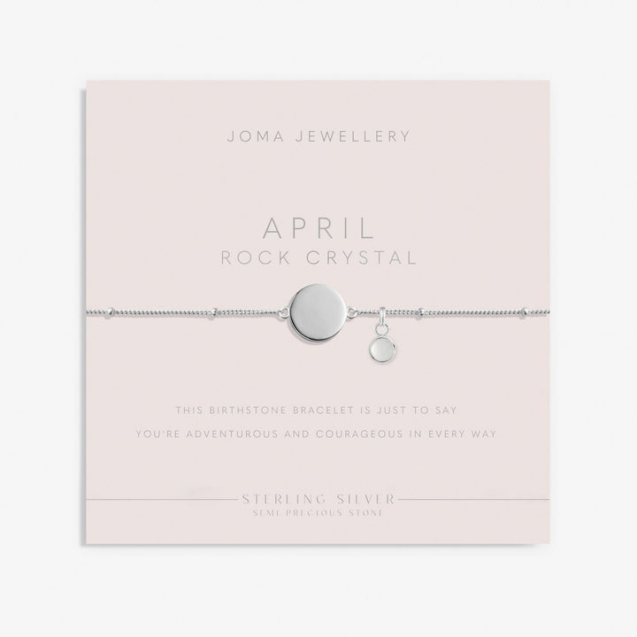 Sterling Silver Birthstone A Little April Bracelet JJS0085Joma JewelleryJJS0085