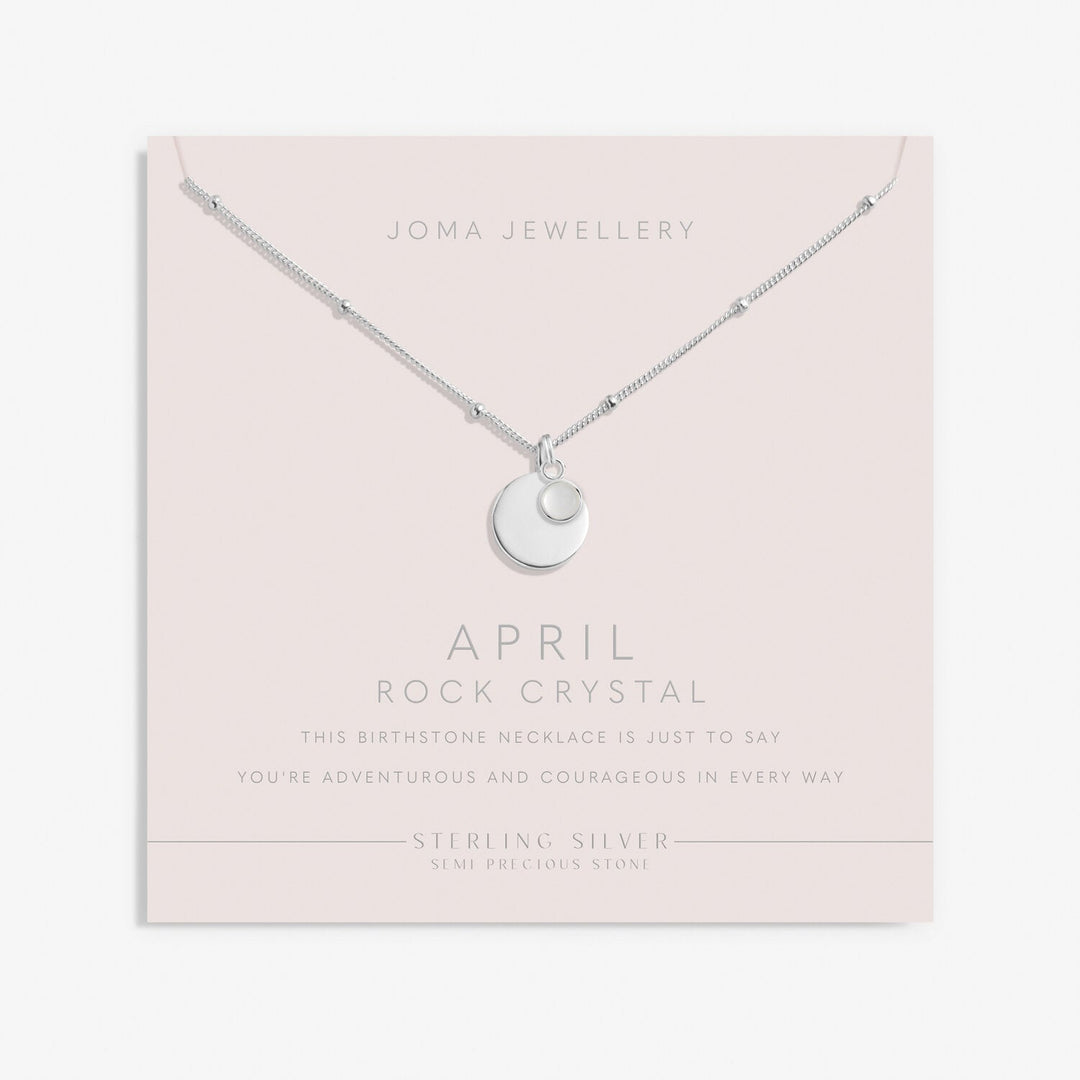 Sterling Silver Birthstone A Little April Necklace JJS0073Joma JewelleryJJS0073