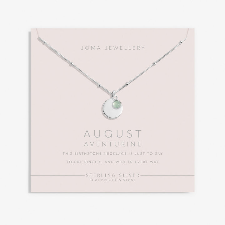 Sterling Silver Birthstone A Little August Necklace JJS0077Joma JewelleryJJS0077