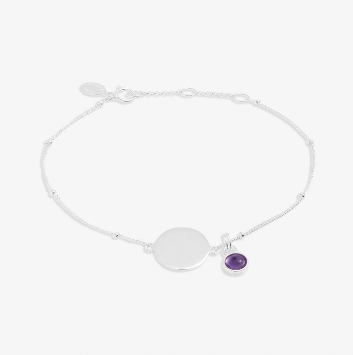 Sterling Silver Birthstone A Little February Bracelet JJS0083Joma JewelleryJJS0083