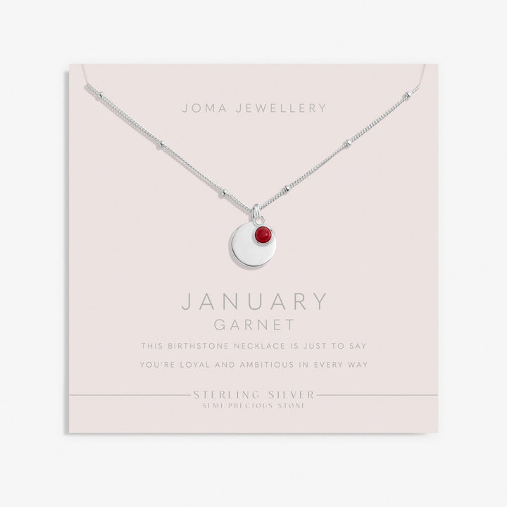 Sterling Silver Birthstone A Little January Necklace JJS0070Joma JewelleryJJS0070