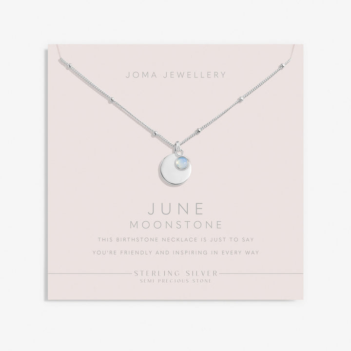 Sterling Silver Birthstone A Little June Necklace JJS0075Joma JewelleryJJS0075