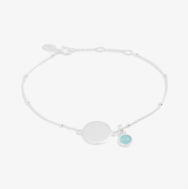 Sterling Silver Birthstone A Little March Bracelet JJS0084Joma JewelleryJJS0084