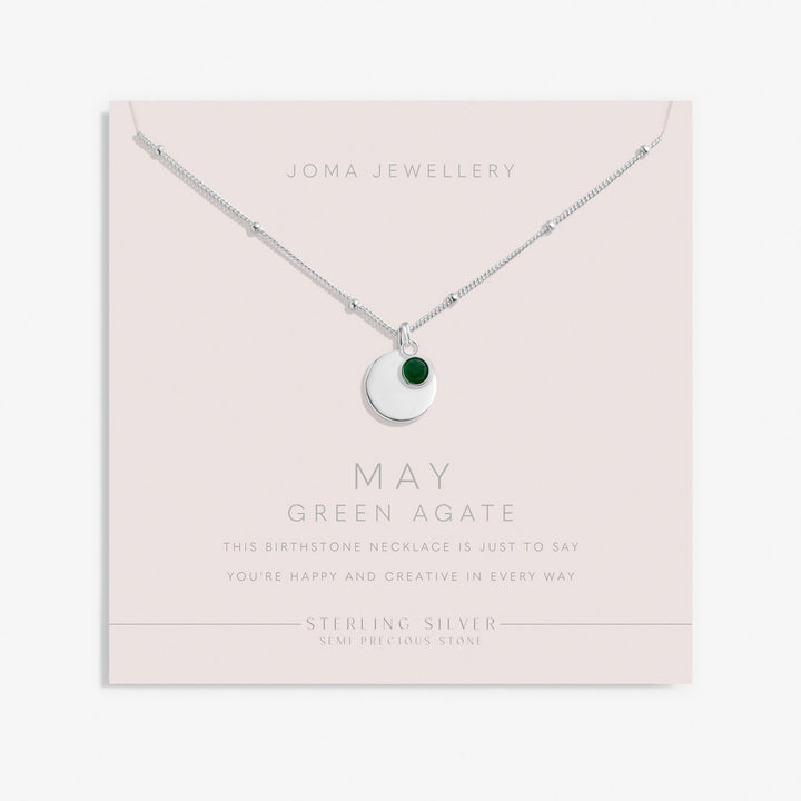 Sterling Silver Birthstone A Little May Necklace JJS0074Joma JewelleryJJS0074