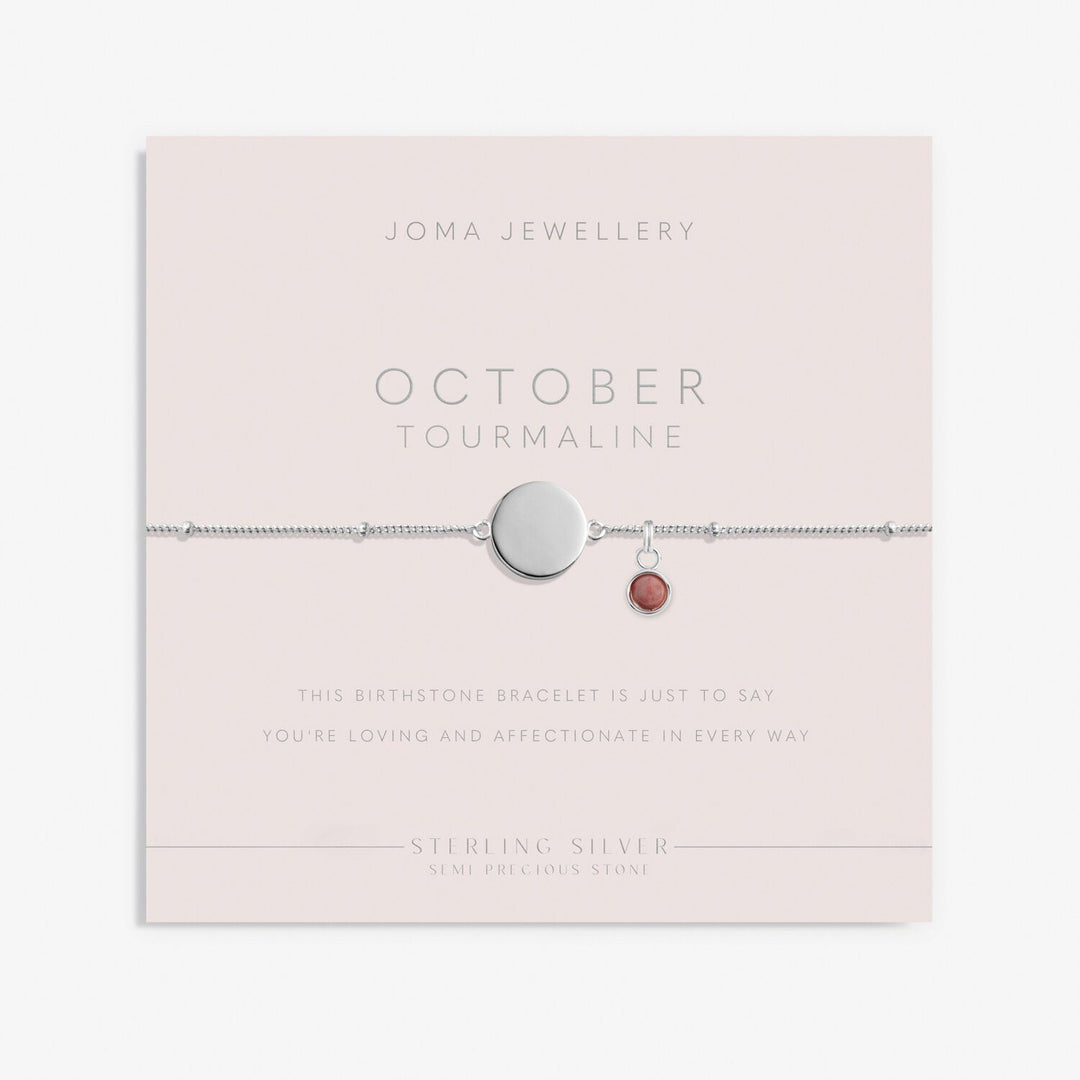 Sterling Silver Birthstone A Little October Bracelet JJS0091Joma JewelleryJJS0091