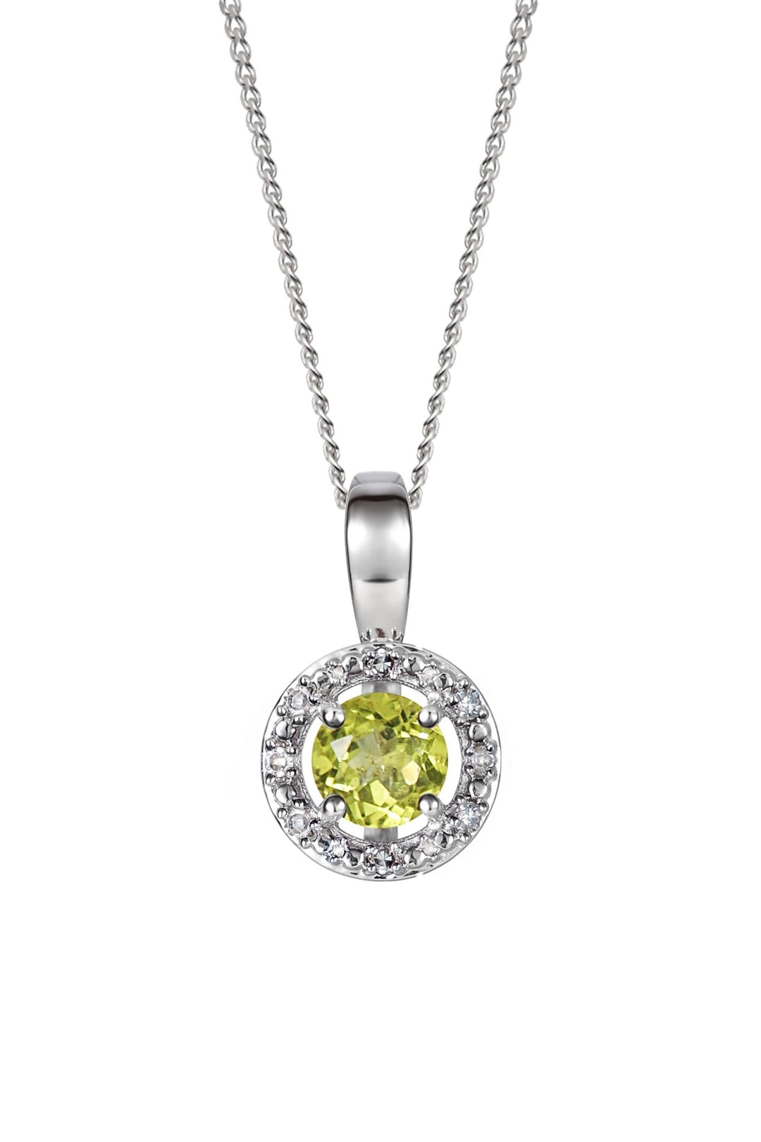 Sterling Silver Birthstone and Diamond Pendant NecklaceThe Fine CollectiveBA0072077 - PDDI