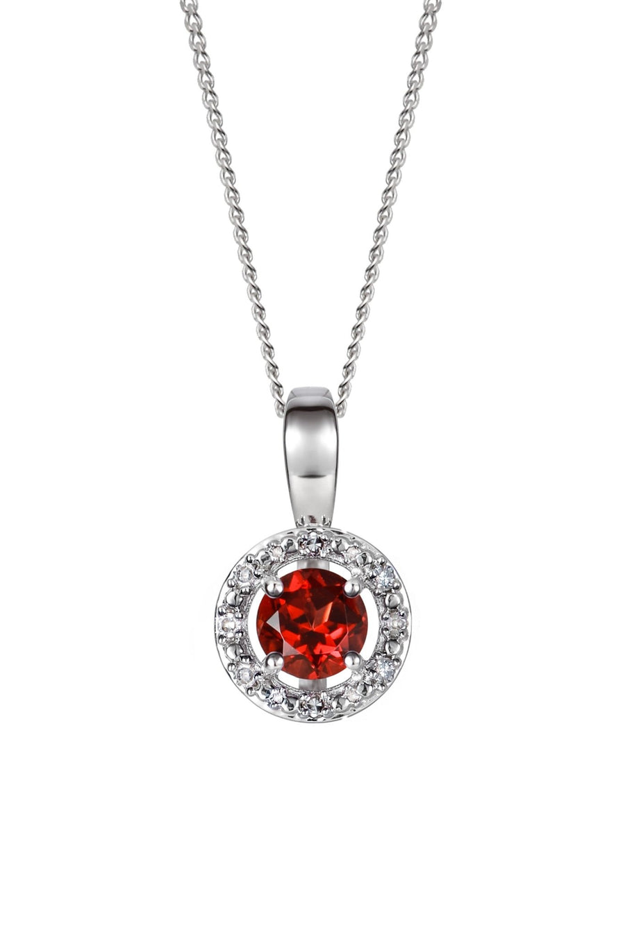 Sterling Silver Birthstone and Diamond Pendant NecklaceThe Fine CollectiveBA0072077 - GRDI