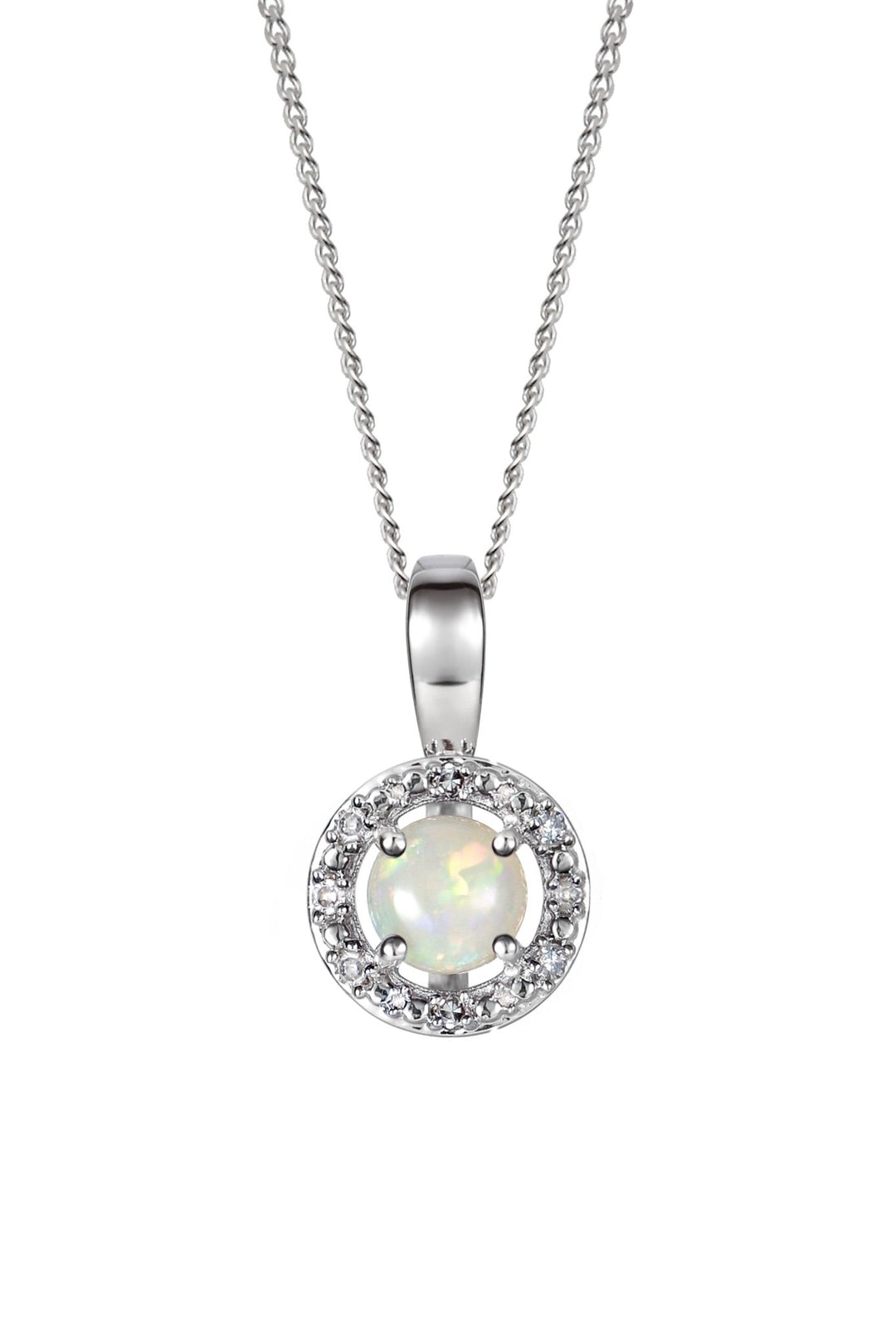 Sterling Silver Birthstone and Diamond Pendant NecklaceThe Fine CollectiveBA0072077 - EODI