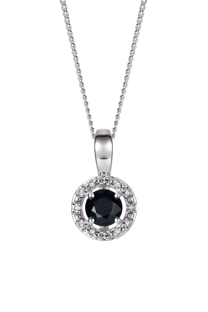 Sterling Silver Birthstone and Diamond Pendant NecklaceThe Fine CollectiveBA0072077 - BSDI