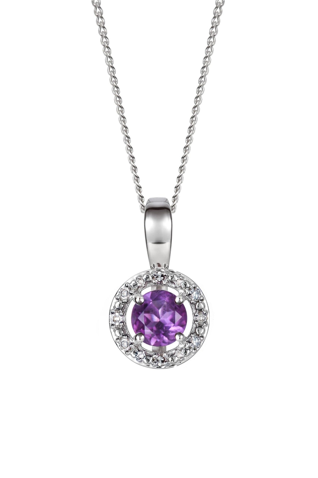 Sterling Silver Birthstone and Diamond Pendant NecklaceThe Fine CollectiveBA0072077 - AMDI