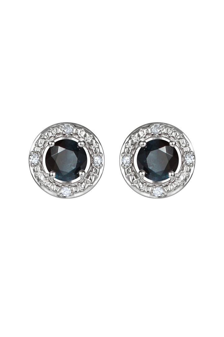 Sterling Silver Birthstone and Diamond Stud EarringsThe Fine CollectiveBA0072076 - BSDI