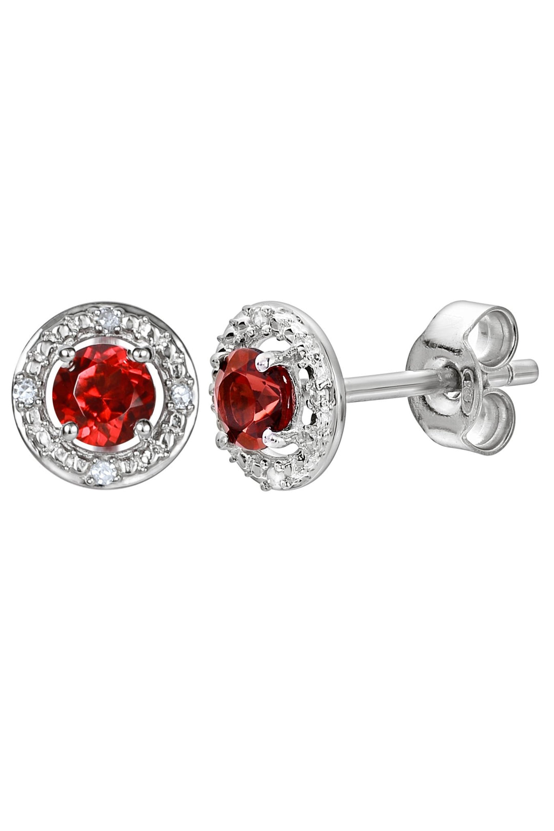 Sterling Silver Birthstone and Diamond Stud EarringsThe Fine CollectiveBA0072076 - GRDI