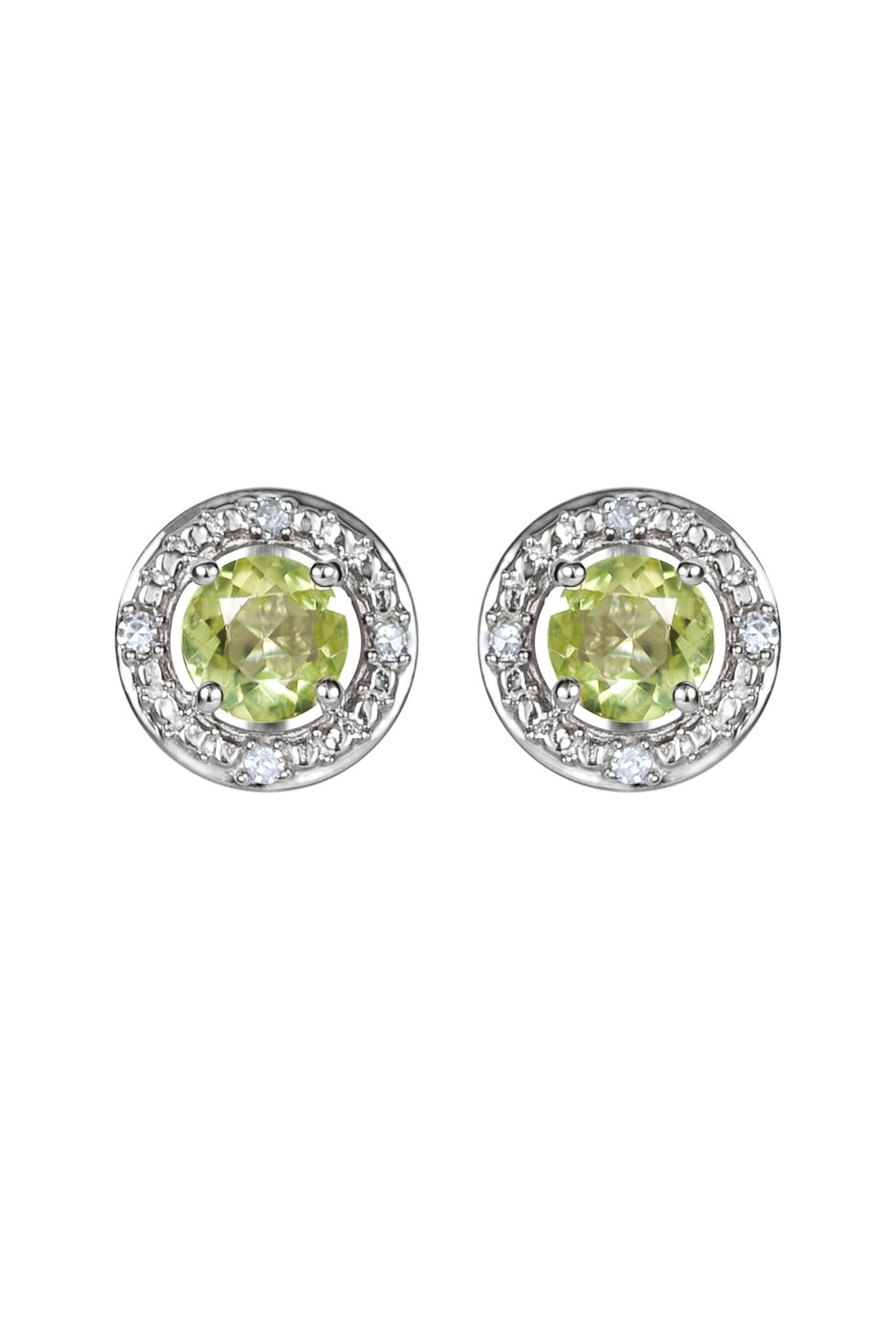 Sterling Silver Birthstone and Diamond Stud EarringsThe Fine CollectiveBA0072076 - PDDI