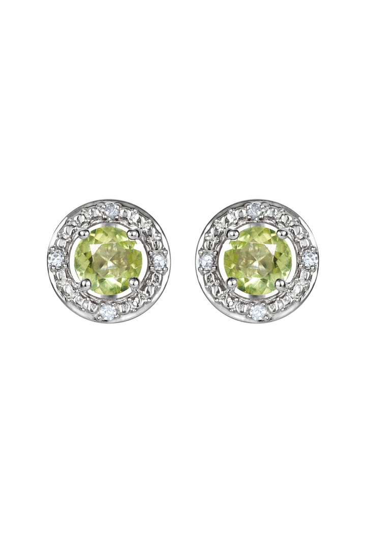 Sterling Silver Birthstone and Diamond Stud EarringsThe Fine CollectiveBA0072076 - PDDI