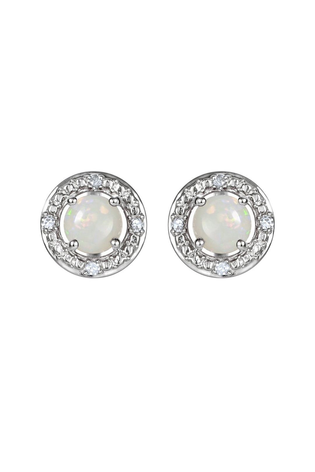 Sterling Silver Birthstone and Diamond Stud EarringsThe Fine CollectiveBA0072076 - EODI