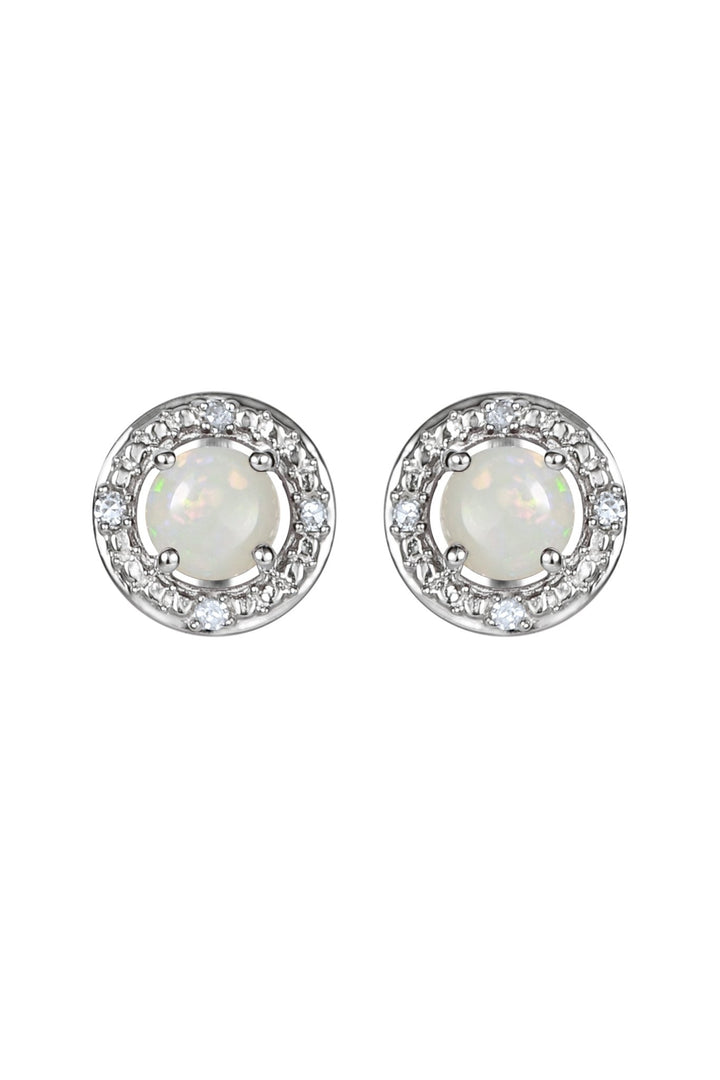 Sterling Silver Birthstone and Diamond Stud EarringsThe Fine CollectiveBA0072076 - EODI